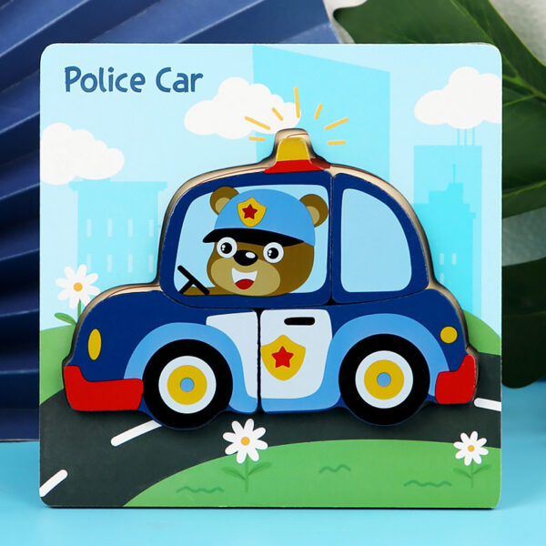 3D Puzzle Karakter Beruang dalam Mobil Polisi